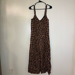 Gianni Bini Brown‎ and Black Animal Print Jumpsuit